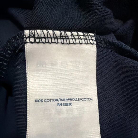 Land's End Women's Navy Long Sleeve Mock Turtleneck Petite Large 100% Cotton - Picture 4 of 5